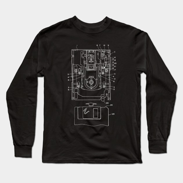 Floppy Disk Vintage Patent Drawing Long Sleeve T-Shirt by TheYoungDesigns